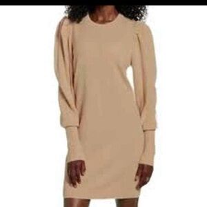 Wayf Classic Beige Long-Sleeve Sweater Dress